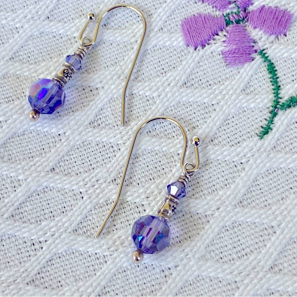 New Dainty Swarovski Silver Drop Earrings